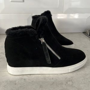 Madden Girl Wedge Faux Fur Sneaker